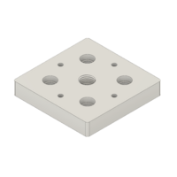 32-9090M16S-1 MODULAR SOLUTIONS FOOT & CASTER CONNECTING PLATE<BR>90MM X 90MM, M16 HOLE, SOLID ALUMINUM W/HARDWARE